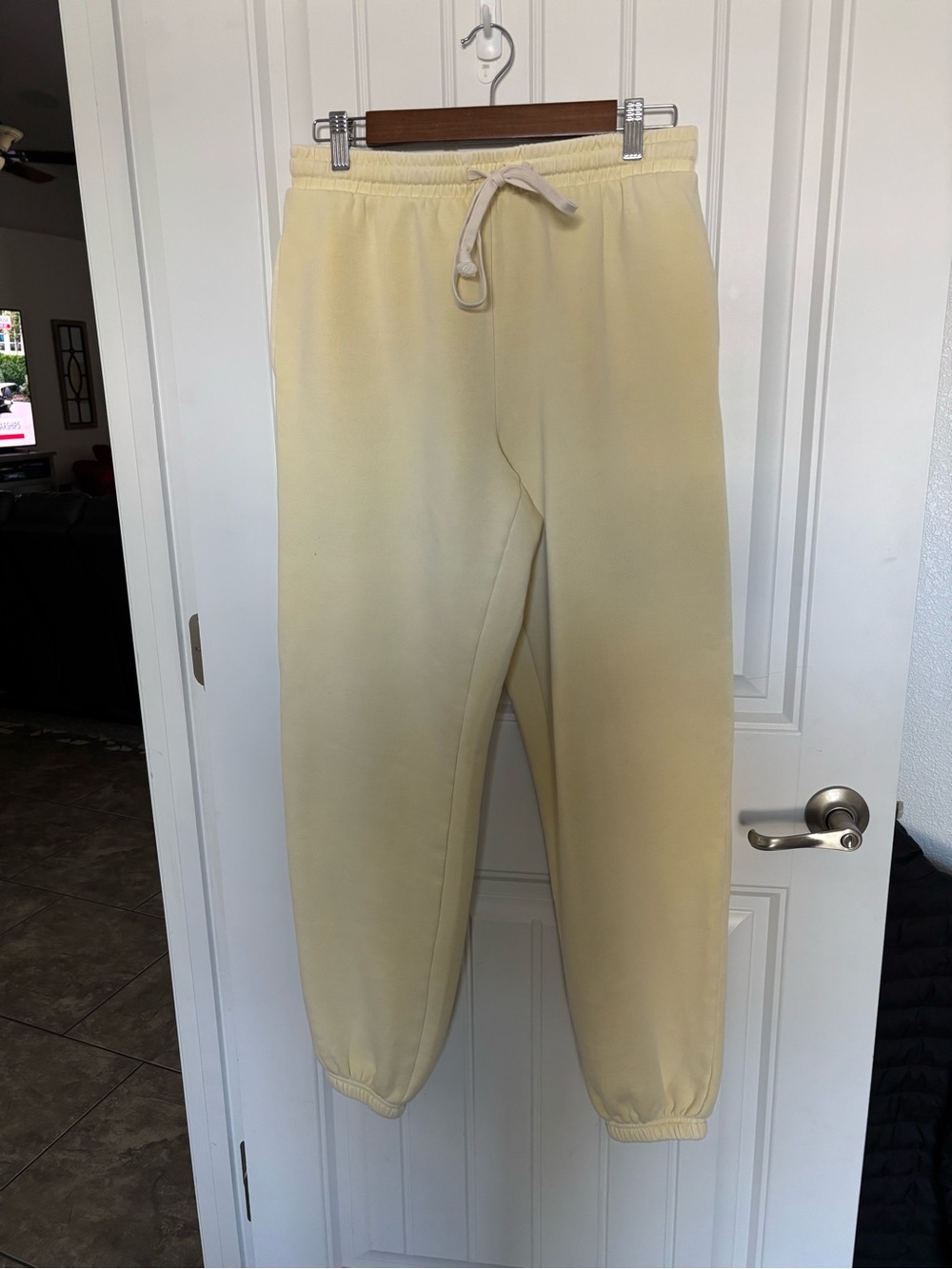 J. Crew  Pale Yellow Drawstring Joggers